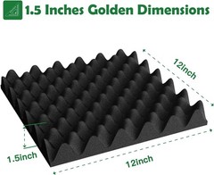 6-Pack 1.5″ Egg Crate Acoustic Foam Panels – Fire-Retardant Soundproofing