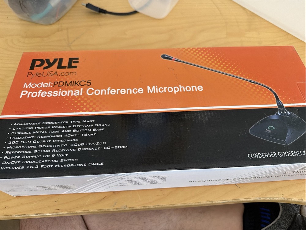 Pyle Condenser Microphone Table Mounted Gooseneck Adjustable Desk 2.2kg