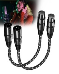 High Speed 10 Inch XLR Cables 2 Pack with Oxygen Free Copper for Clear Sound