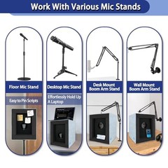 Enclosed Vocal Booth, Portable Microphone Isolation Shield, Foldable