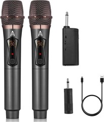 Wireless Microphones Dynamic System Rechargeable Receiver 200ft Range