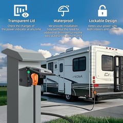 30 Amp RV Power Outlet Box with Breaker, Weatherproof NEMA 30 Amp with Breaker