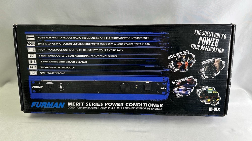 Merit Series M-8Lx Power Conditioner with Pull-out Lights – New Sealed