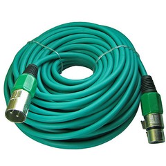 3pin XLR Male to Female mic microphone audio 100 ft foot GREEN extension cable