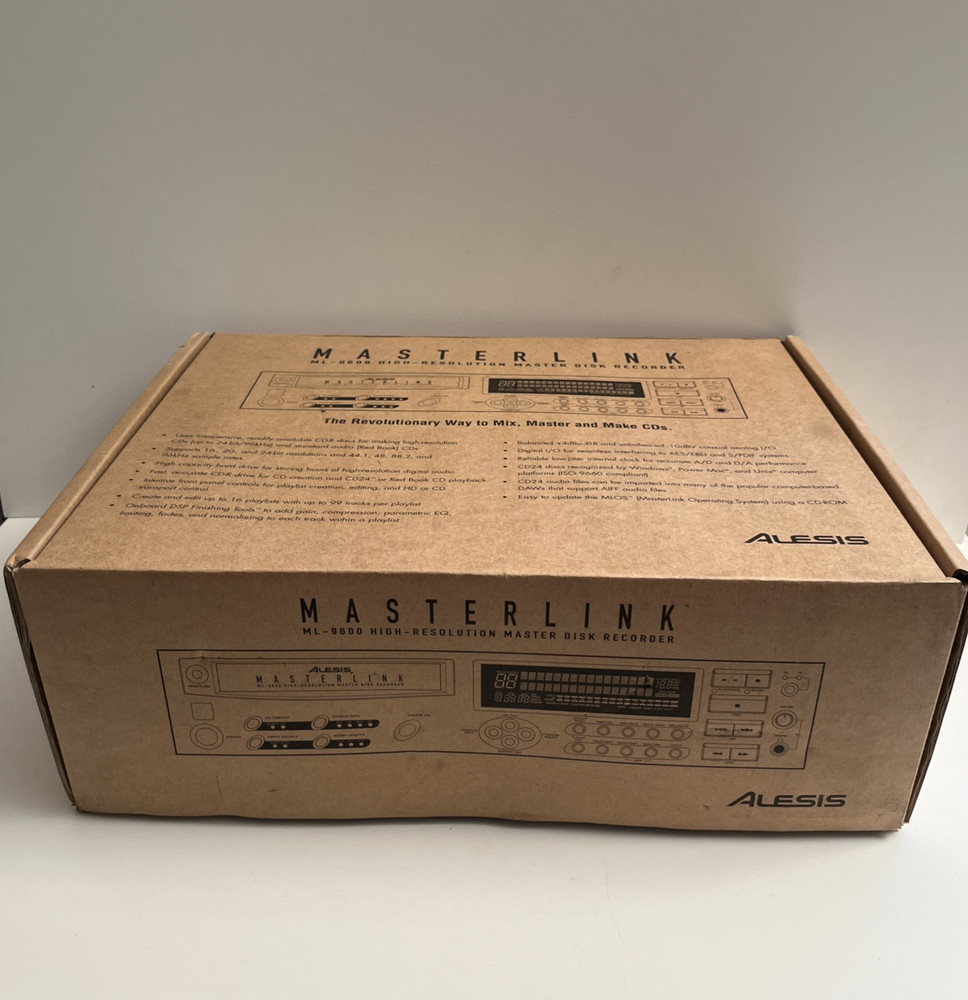 Alesis Masterlink ML-9600 2 Track Hard Disk 24 Bit 96kHZ Mastering Recorder NIB