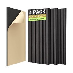 TONOR 4-Pack Acoustic Wood Veneer Wall Panels, 47.2” * 23.6” * 0.74&