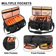 Saviour DJ Cable File Bag, Detachable Padded Bottom and Dividers, Travel Gig Bag