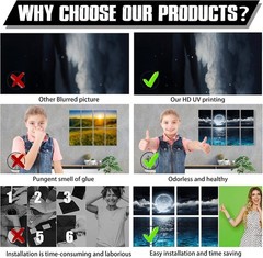 YPY Acoustic Panels, Soundproof Wall Panels: 12x16inchesx8pack, Moon Night
