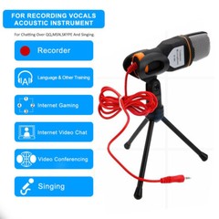 Professional 3.5mm Condenser Microphone With Tripod Mic For PC Laptop Smartphone