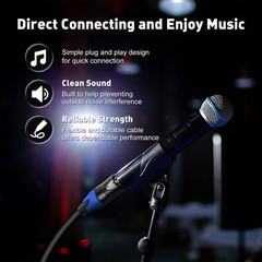 XLR Cable 6 Feet Premium XLR Microphone Cable 3-Pin Balanced Microphone Mic