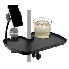ZQEUXBE Microphone Stand Tray Clamp-On Cup Holder 12.2″x7.91″
