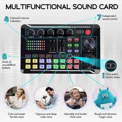 Home Studio Mixing Console Live Studio Audio DJ Sound Mixer Condenser Microphone