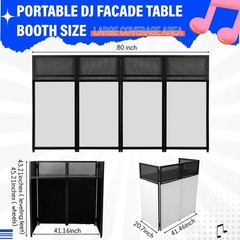 48″x 26″ White+Black DJ Foldable Facade Portable Event Booth Panels w/Carry Bag