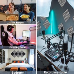12-96Pack Acoustic Foam Panels 12“x12“x2“ Sound Proof Pyramid Sound Absorbing