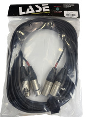 LASE 25 Ft Dual Microphone Cable w Genuine NEUTRIK NC3MXX 3Pin XLR M – NC3FXXX F