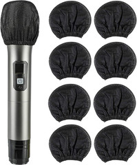 Buluker 200 Pcs Disposable Microphone Cover Non-Woven Handheld Microphone Windsc