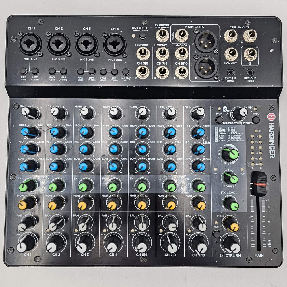 Harbinger lv12 12-Channel Analog Mixer With Bluetooth & FX