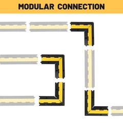 YesSources U-Turn Corner 1-Channel Cable Protector Ramp Heavy Duty Rubber Cord