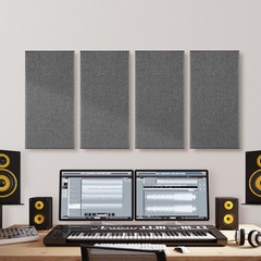 VEVOR 4 PCS Acoustic Wall Panels 2 in Thick 23.6 x 11.8 in Self-adhesive Gray