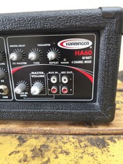 Harbinger HA60 PA System – Mixer + Speakers – 60W – Missing Cables – Tested