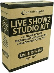 Technical Pro LiveShow2M Stream Broadcast Podcast Stand + Mic Holder