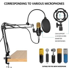 Microphone Stand for Blue Yeti, Quadcast Boom Arm Scissor Mic Stand with Wind…