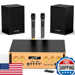 Victress Bluetooth Audio Amplifier Uhf Wireless Microphone System 2.1 Channel