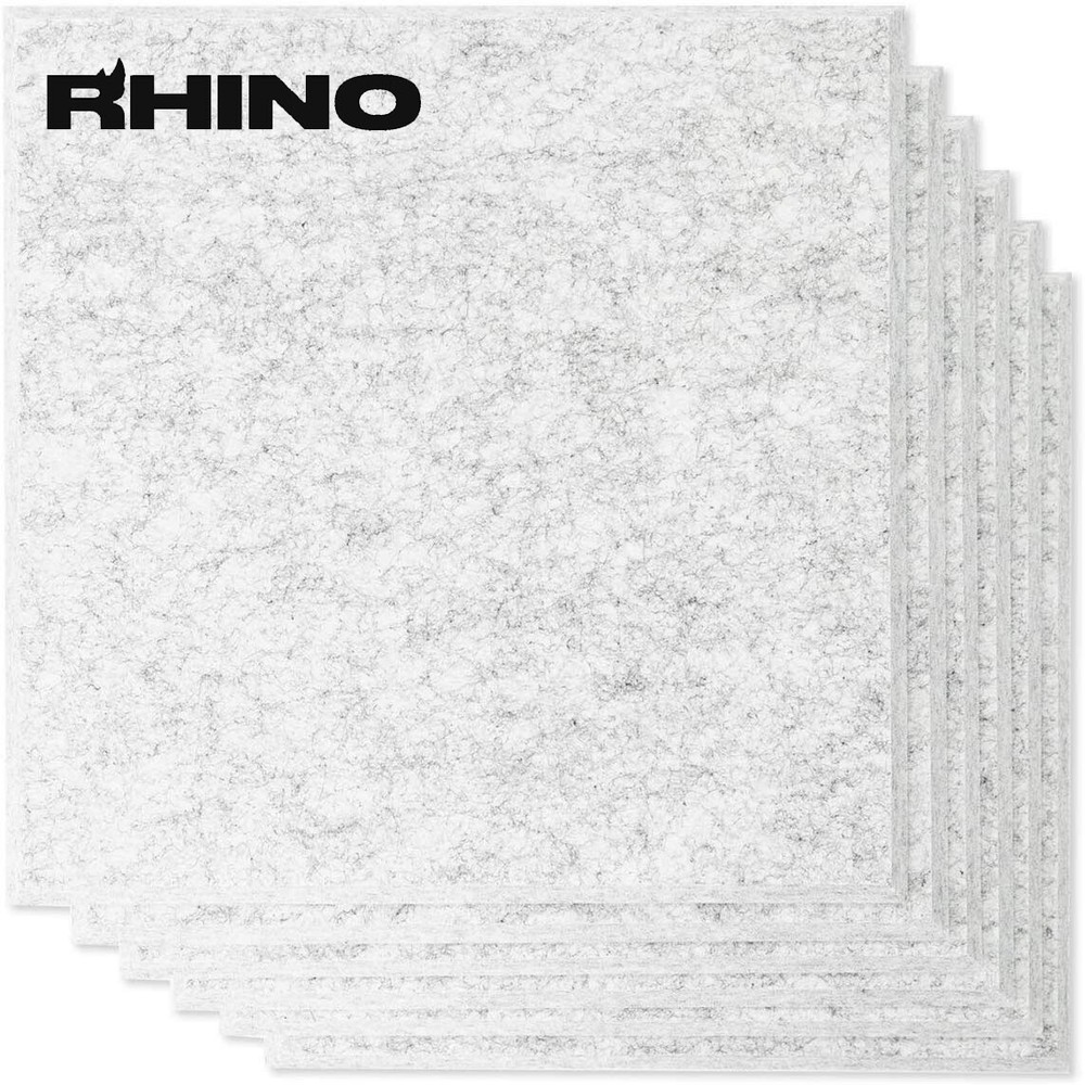 RHINO Acoustic 6Pack Sound Proof Wall Panel, Studio Office Home 12″x12″ Silver