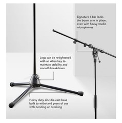 Konig & Meyer 210/9 Tripod Microphone Stand w/ Telescoping Boom 35in-63in