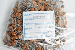 100pc Disc Ceramic Capacitor 75pF 1KV J ±5% NP0 Pitch=5mm RoHS Taiwan NPO
