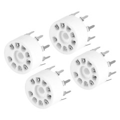 9pin Tube Socket Plastic, Vacuum Tube Protect Tube Socket, White for 12AX7 4pcs