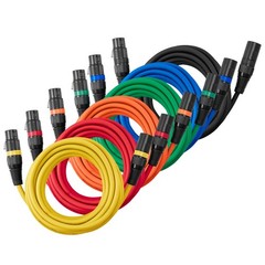 Uimoso 15 ft 6-Pack XLR Cable, Balanced 3-Pin Male to Female Microphone Cord