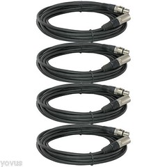 4Pack 25FT foot XLR 3Pin Male to Female MIC microphone Shielded Audio Cable Cord