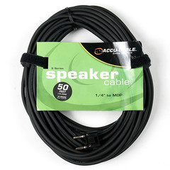 American DJ S-5016B Accu Speaker Cable 16-Ga 1/4″ Jack To Banana 50 Feet Cord