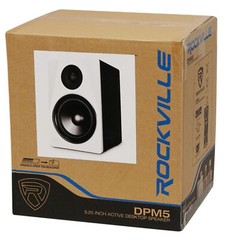 Rockville DPM5W 5.25″ 2-Way 150W White Active/Powered Studio Monitor Speaker