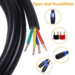 6 Feet Speakon to Bare Cable w/ Free Socket PA DJ Chuchero Box 4 Conductor Wire