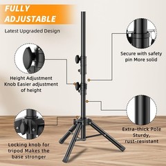 Small Speaker Stands 2 Pack, 24-50 Inch Height Adjustable Pack 2, Black