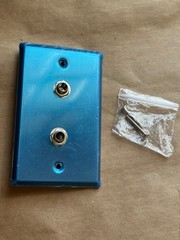 Seismic Stainless Steel Wall Plates with Dual 1/4 Inch TS Mono Jacks Pro Audio