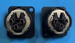 Neutrik XLR Jacks (Pair) Model: NC3FD-LX-B 3 Pin Female Gold Plated (New).
