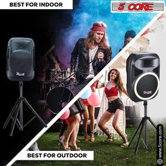 5 Core Speaker Stand Universal Mount Steel Construction 132 Lbs Capcity Stable T