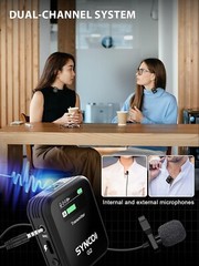 SYNCO Wireless Lavalier Microphone, G2(A2) 2.4G Dual Transmitter 48KHz 24Bit Lap
