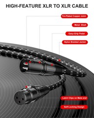 VANDESAIL XLR Cables, 3ft 2 Pack Microphone Cable, 3 Feet, Black-White