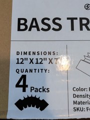 Focusound 4 Pack Bass Traps Corner Acoustic Foam Corner 12″ X 12″ X 7″