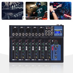 Mixer 7 Channels Studio Audio Mixer DJ Live Sound Mixing Console Bluetooth Mixer