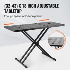 Uimoso Portable DJ Table with Adjustable Double-X Keyboard Stand