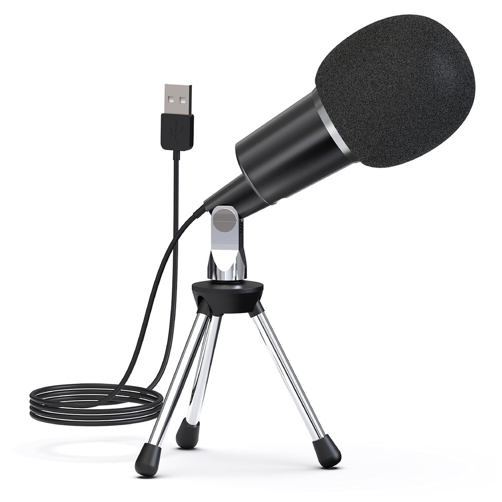 Podcast Equipment Bundle | USB Condenser Microphone Mini-Tripod & Windscreen …