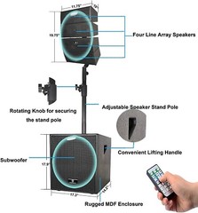 PRORECK CLUB 3000 12-Inch 4000W PA Speaker System Line Array Speaker Subwoofer