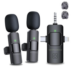 Oxyphonics – 3 in 1 Wireless Lavalier Microphone System for iPhone & Android