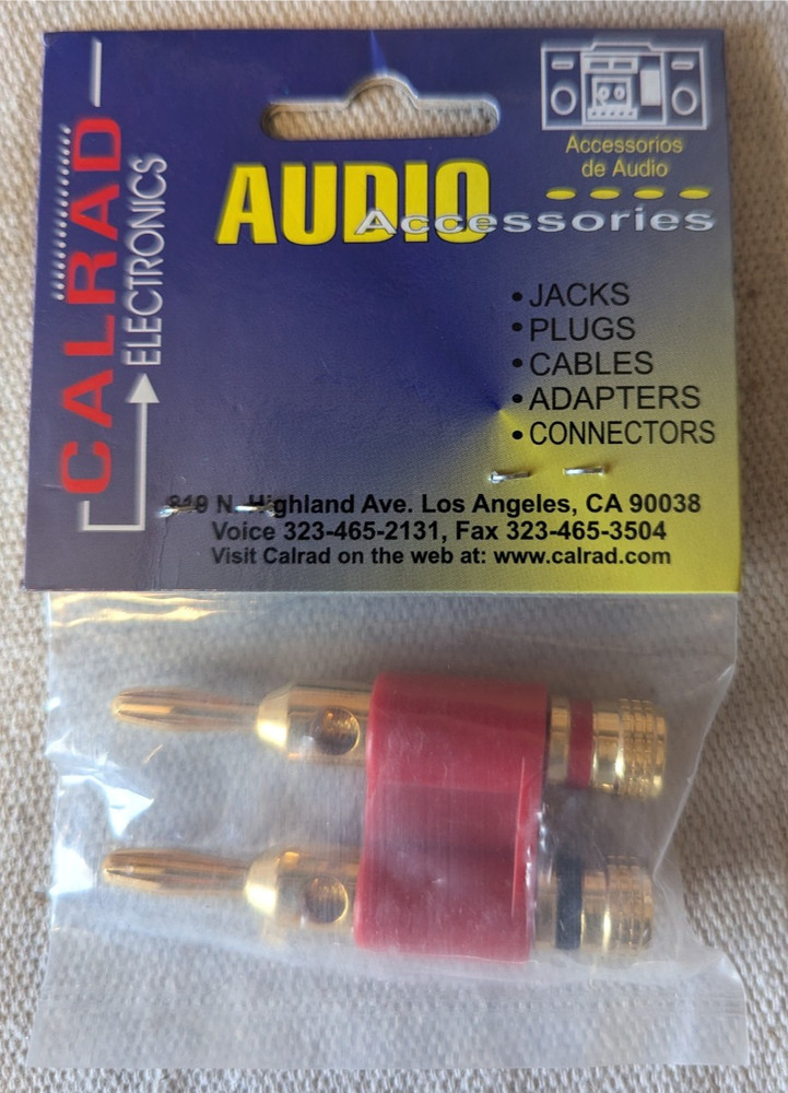 Audio Speaker cable Connector Amplifier Gold Dual Banana Male Plug Binding Posts