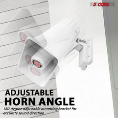 5 Core Horn PA Speaker 8Pcs 8 Inch 65W Loud Audio 8Ohm Outdoor Speakers System